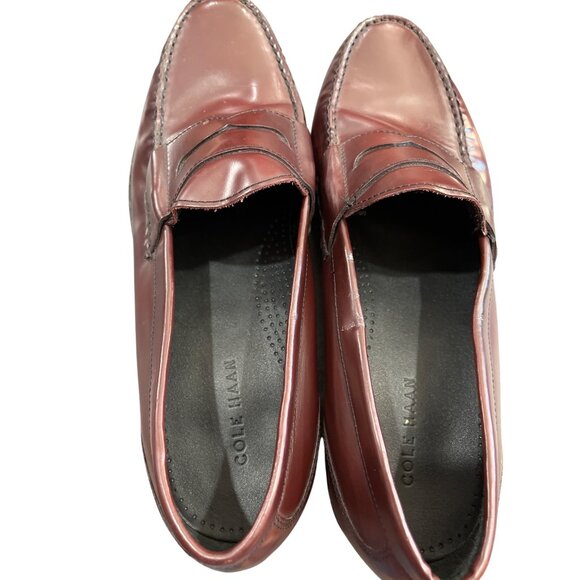 Cole Haan Mens Leather Burgundy Loafers Size 11 SKU 8940 - Picture 6 of 7